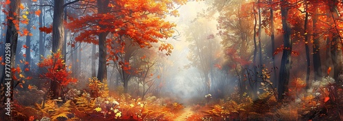 Autumnal Path A Journey Through the Season s Scenic Beauty Generative AI
