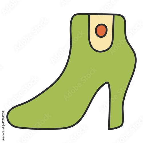 A beautiful design icon of heel shoe

