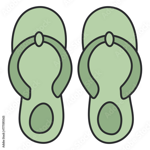 A trendy design icon of slippers

