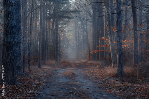 Mystical Path Through the Foggy Forest Generative AI
