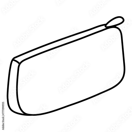 A linear design icon of pencil case

