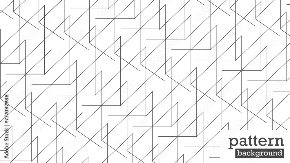 This is a geometric, abstract line pattern in black on a white background. vector illustration. monochrome and modern style.