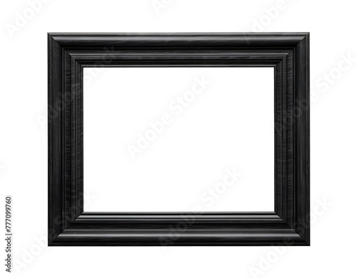 Rich black frame isolated on white and transparent background