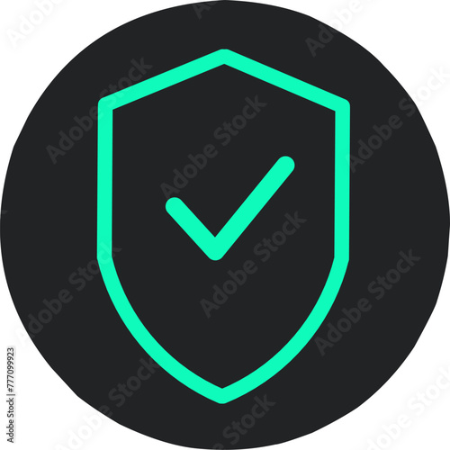 Protect with check mark icon stock illustration