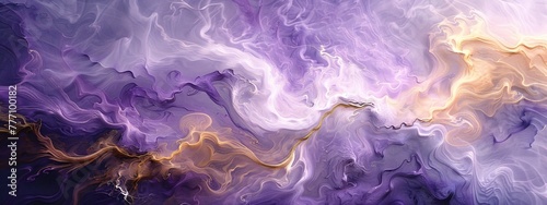 The Cosmic Dance A Purple and Gold Abstract Artwork Generative AI