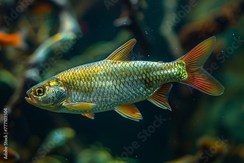 Aquatic Adventure The Golden Fish in a Natural Habitat Generative AI