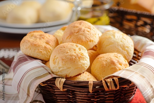 pão de queijo brazilian traditional food snack, typical cheese buns or cheese bread