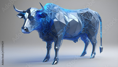 Polygon futuristic bull symbol of royalty power illustration image background 4 photo