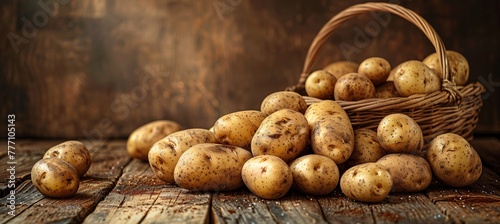 Bountiful Harvest A Collection of Freshly Picked Potatoes Generative AI