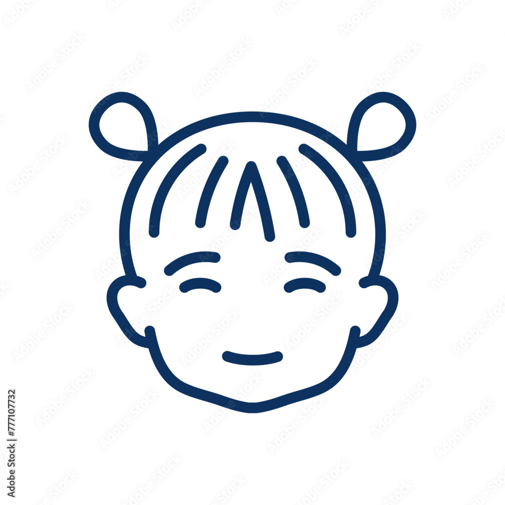Little Girl Portrait Icon. Thin Line Illustration of a Child's Face, Representing Youth, Innocence, and Happiness. Isolated Outline Vector Sign. Little Girl Portrait Icon. Thin Line Illustration of a Child's Face, Representing Youth, Innocence, and Happiness. Isolated Outline Vector Sign.