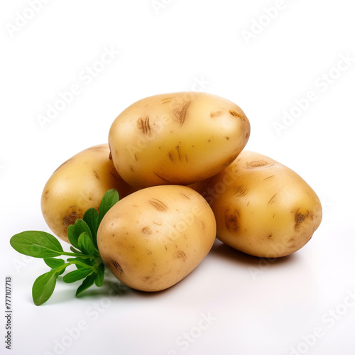 potatoes on white background сreated with Generative Ai