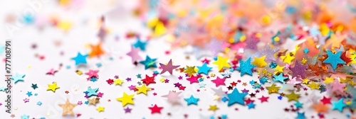 Celebratory Confetti A Festive Display of Colorful Stars and Confetti Generative AI