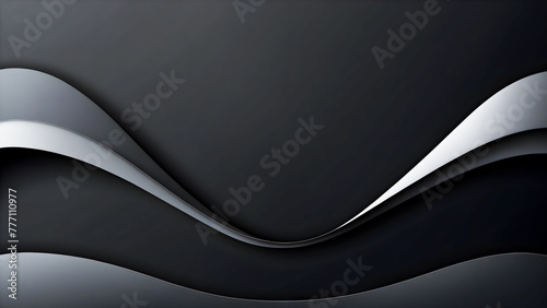 Black background with a dark gray gradient curved lines