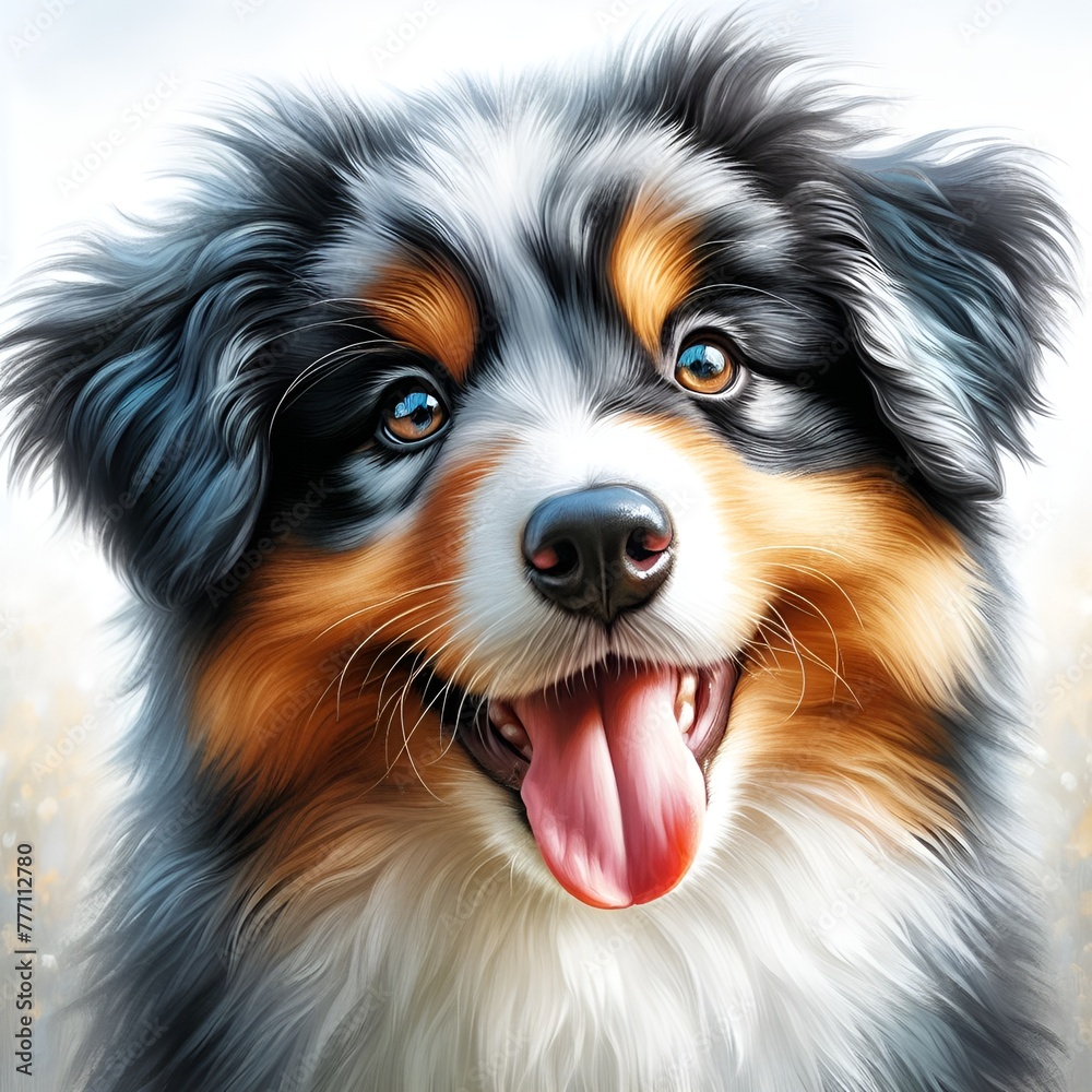 border collie dog,Studio headshot portrait of smiling Collie and Australian Shepherd mix smiling,Australian Shepherd Portrait Captured