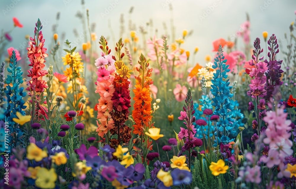 Vibrant Field of Flowers A Celebration of Nature's Diversity Generative AI