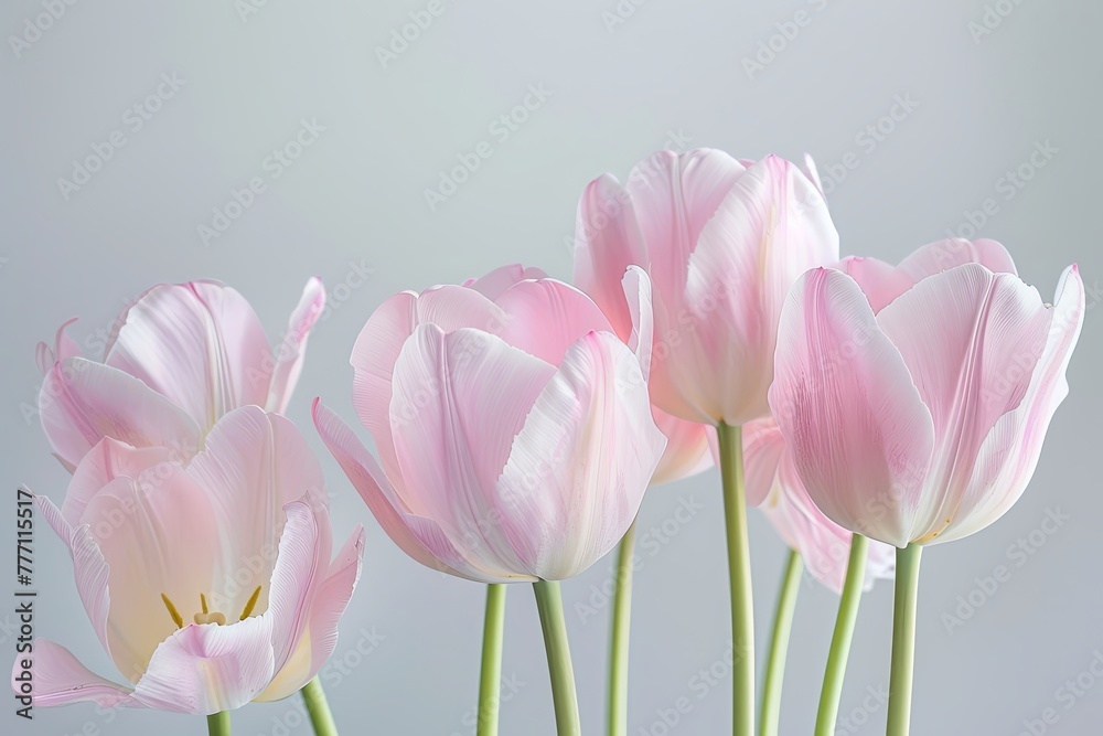 Fototapeta premium Capture the essence of spring with this vibrant macro shot of blooming flowers in a garden.