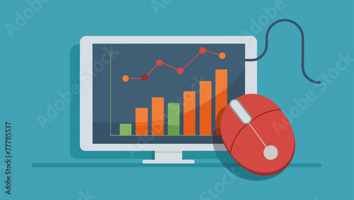 A closeup of a computer mouse hovering over a graph on a carbon footprint tracking dashboard highlighting a spike in emissions that needs