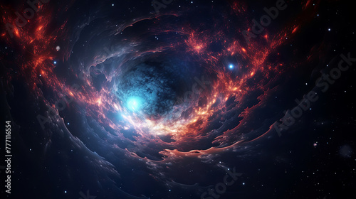 Black hole. Space wallpaper. A supermassive wormhole. Illustration photo