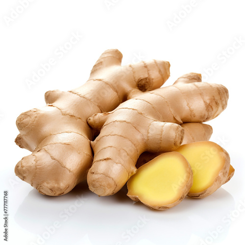 ginger on white background сreated with Generative Ai