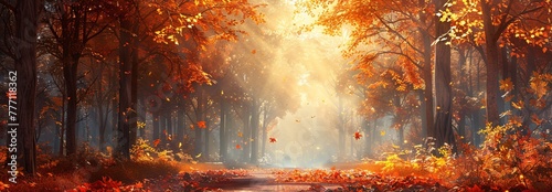 Autumnal Path A Journey Through the Season of Change Generative AI