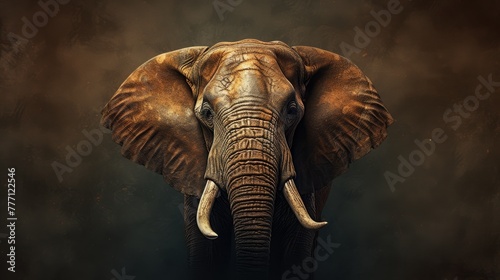 Wise Elephant Illustration on solid background. © flow