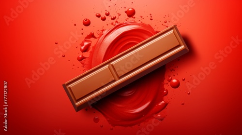 Classic Kit Kat Delight on solid background. photo
