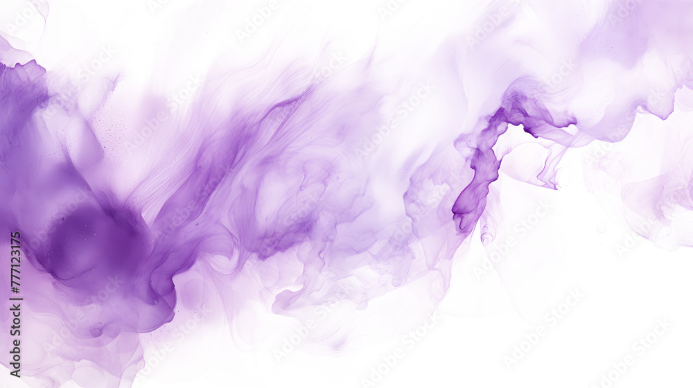 Fototapeta premium Lilac, violet, purple abstract watercolor background texture. High resolution colorful watercolor texture for cards, on white and transparent background, fabrics, posters. Hand draw backdrop smoke