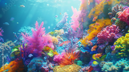 Captivating ultra 4k, 8k colorful background resembling a vibrant coral reef, with an array of vivid colors,