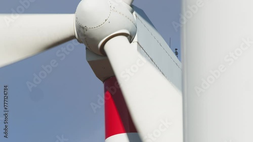 Detail of Ogive and propeller of wind power plant in operation photo