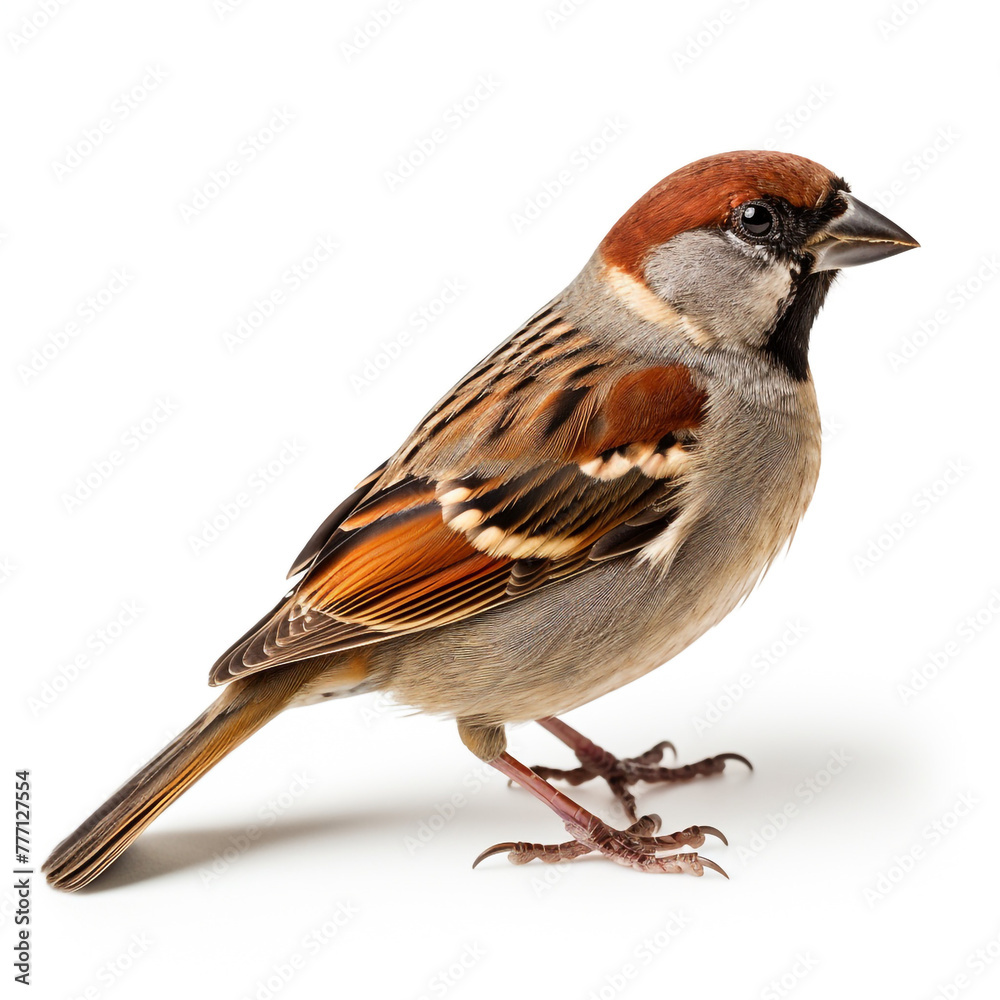 sparrow isolated on white background сreated with Generative Ai sparrow isolated on white background сreated with Generative Ai