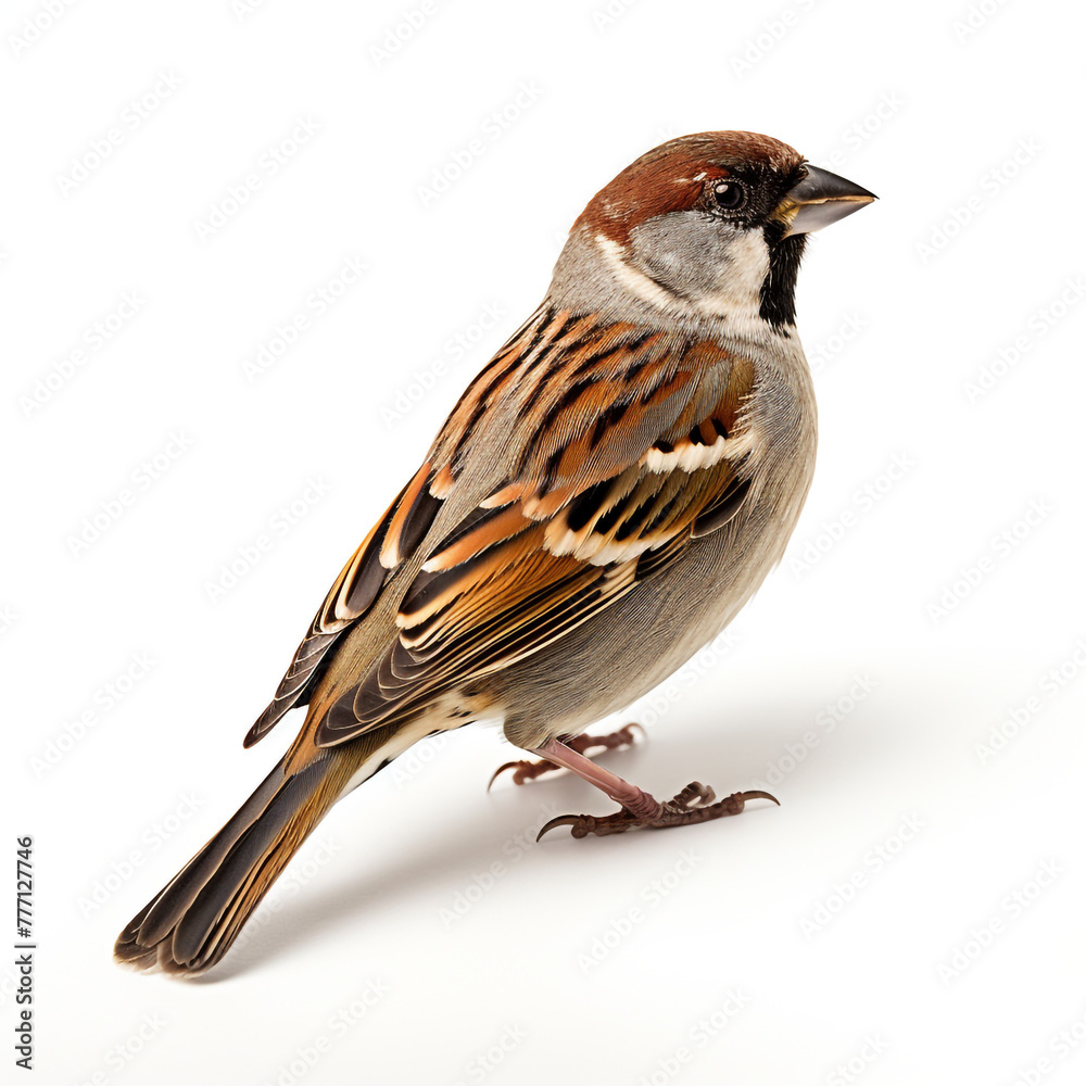 Fototapeta premium sparrow isolated on white background сreated with Generative Ai