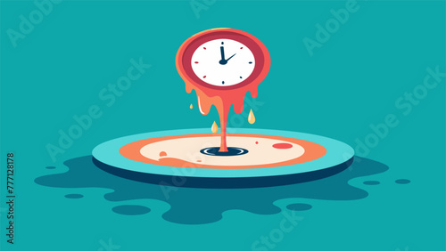 A clock melting into a pool of time showcasing the writers ability to lose track of reality and time while in a state of flow.