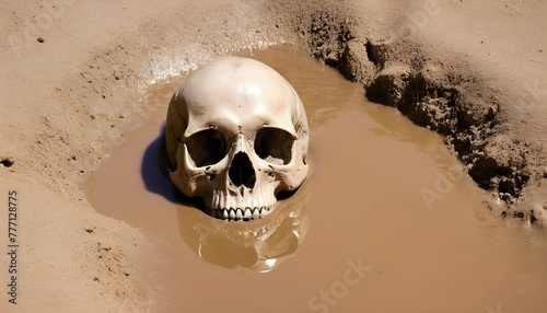 A-Skull-Half-Submerged-In-Quicksand-A-Grim-Fate-F- 2