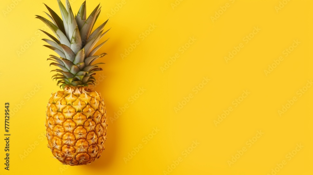 Juicy Pineapple Close-Up on solid background.