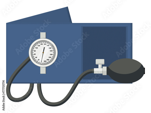 Medical equipment, Aneroid sphygmomanometers type of blood pressure monitor that uses a mechanical gauge to measure blood pressure. diagnostic. Flat design