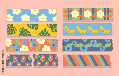 Hand Drawn Washi Tape Collection Colorful Cutie
