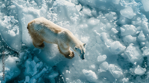 Stunning ultra 4k  8k photo of a polar bear traversing the icy landscapes of the Arctic  its white fur blending seamlessly with the snow-covered terrain  