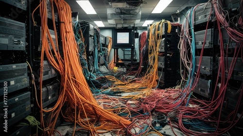 organization server room cables photo