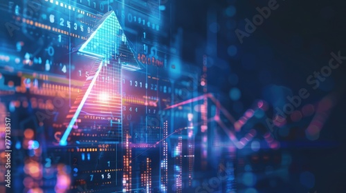 Futuristic business background with charts and graphs. 3d rendering,financial graph on technology abstract background represent financial crisis,financial meltdown,financial stock market graph 