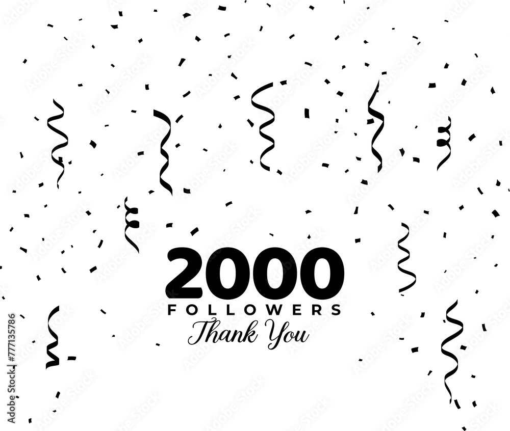 Obraz premium 2000 followers network of social media