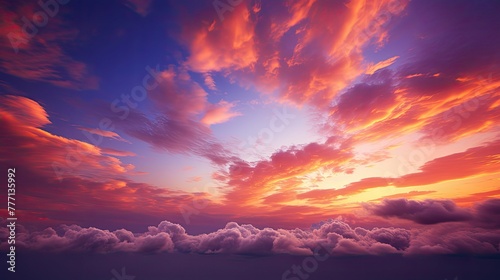 pink clouds and blue sky © vectorwin