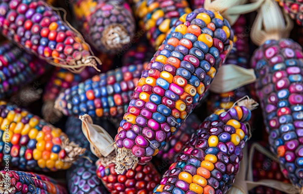 Vibrant Corn A Colorful Display of Nature's Palette Generative AI