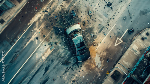 car accident on the street,...