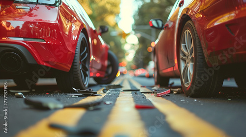 car accident on the street,...