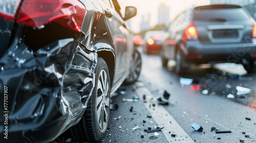 car accident on the street,...