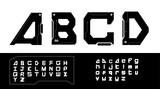 Black Cyber Typographic vector, English Futuristic Font Design