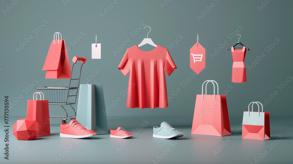 3D render of shopping concept 3D render of shopping concept