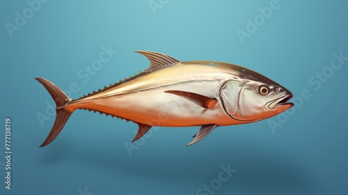 Majestic Amberjack Portrait on solid background.