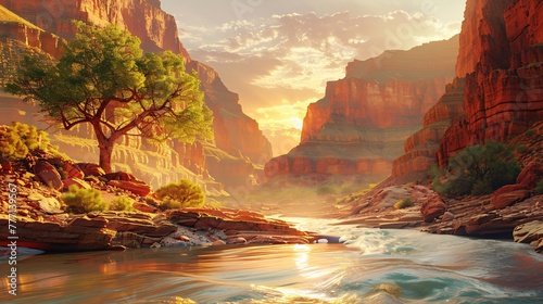 The Grand Canyon A Journey Through Time and Nature Generative AI photo