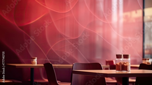 cafe blurred burgundy interiors